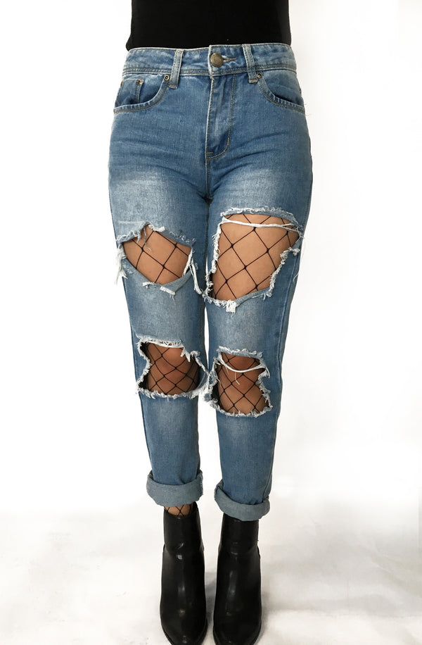 Black jeans and clearance fishnet tights