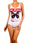 Grumpy Cat: Go Away One-Piece Swim - POPRAGEOUS
 - 1
