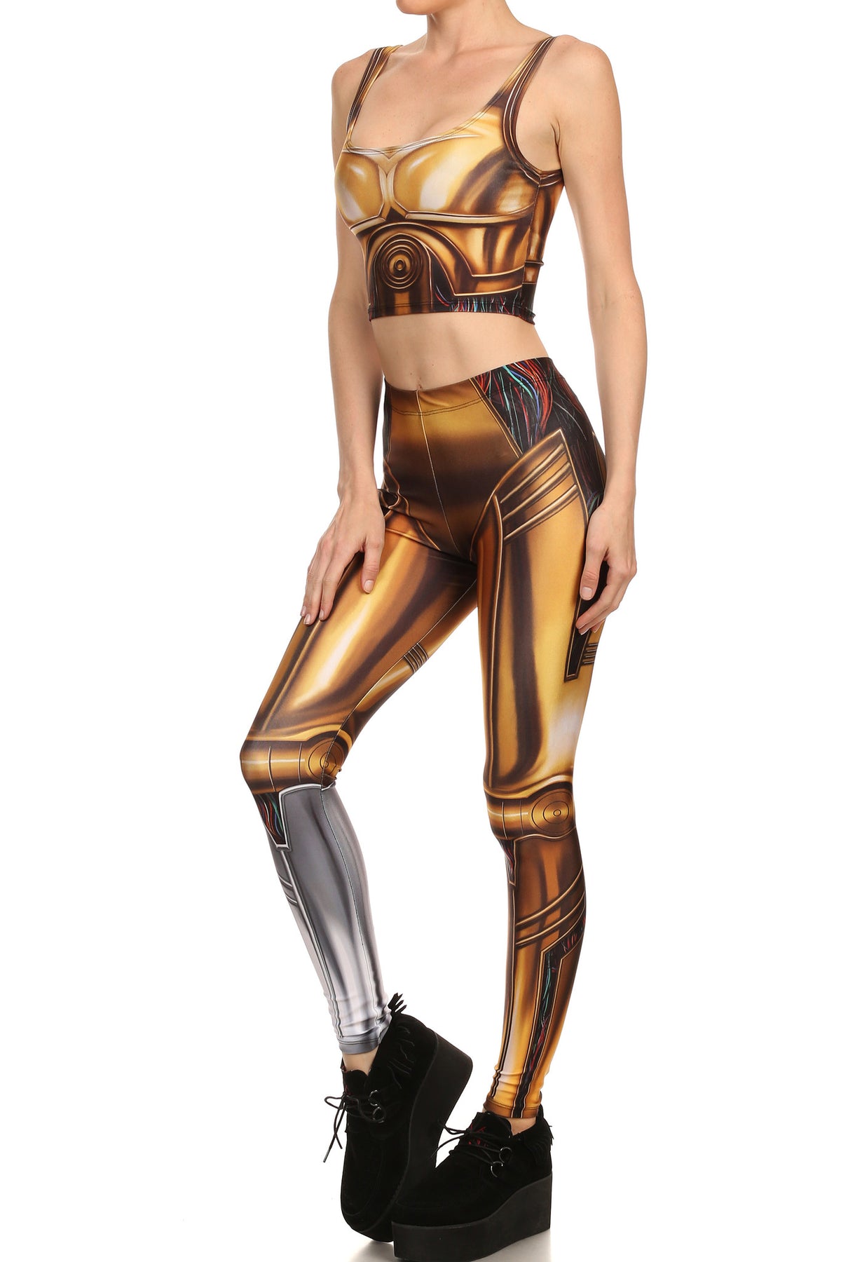 Gold Robot Leggings - POPRAGEOUS