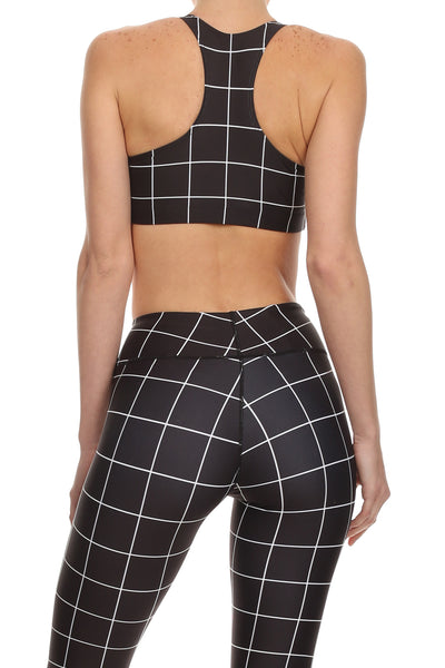 Black Grid Aurora Bra