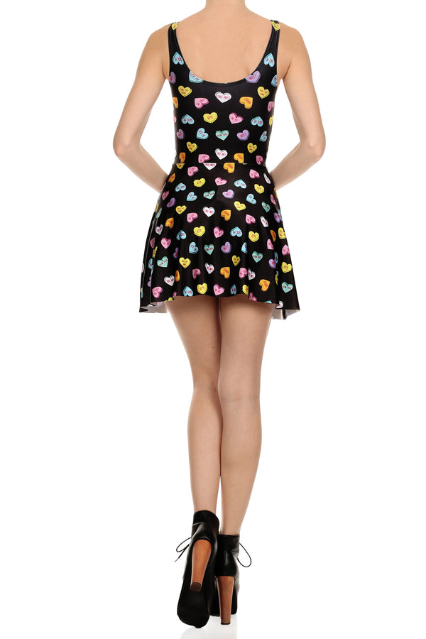 Candy Heart Skater Dress - Black - POPRAGEOUS
 - 4