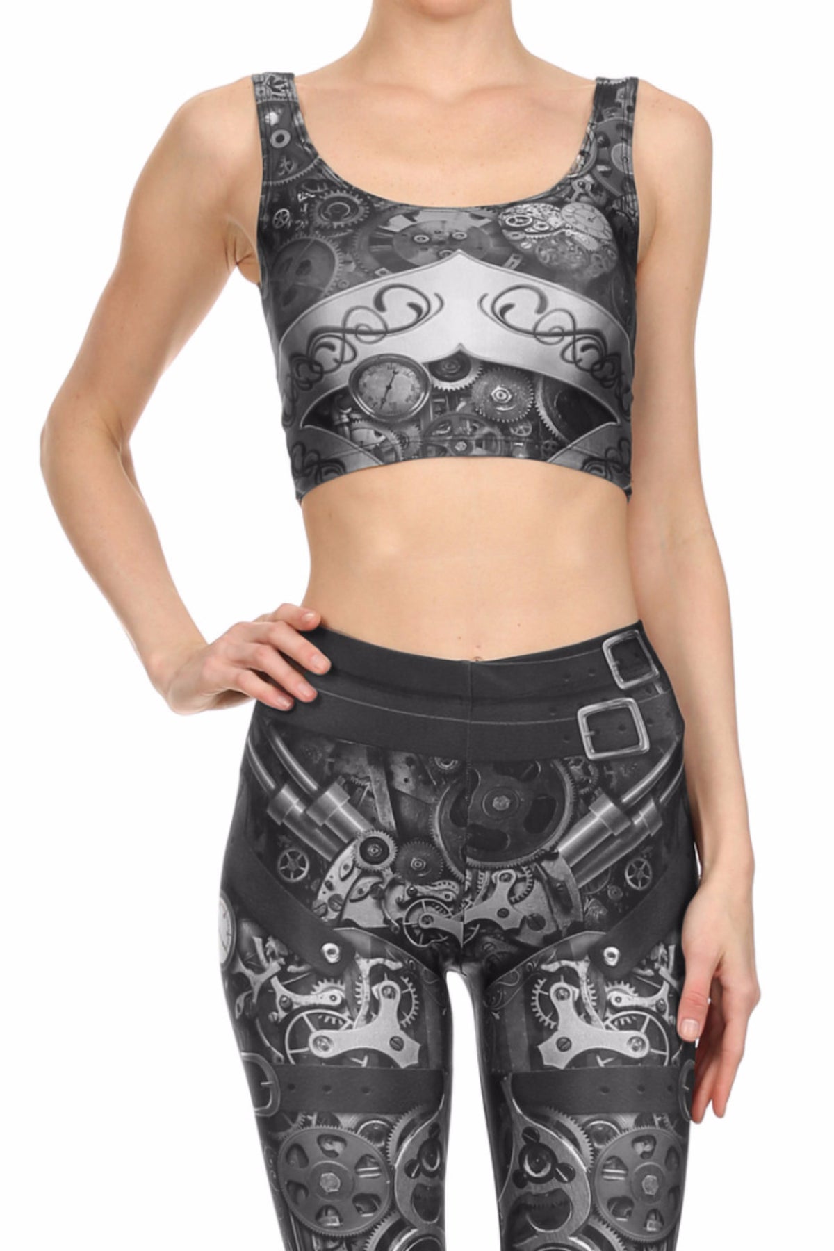 Steampunk Crop Top - Monochromatic - POPRAGEOUS
 - 1