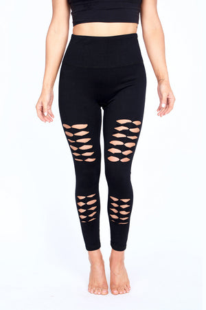 Tribal Slits No Front Seam Legging
