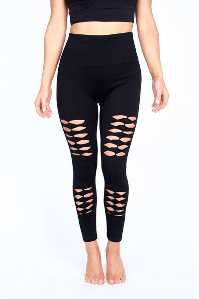 Tribal Slits No Front Seam Legging