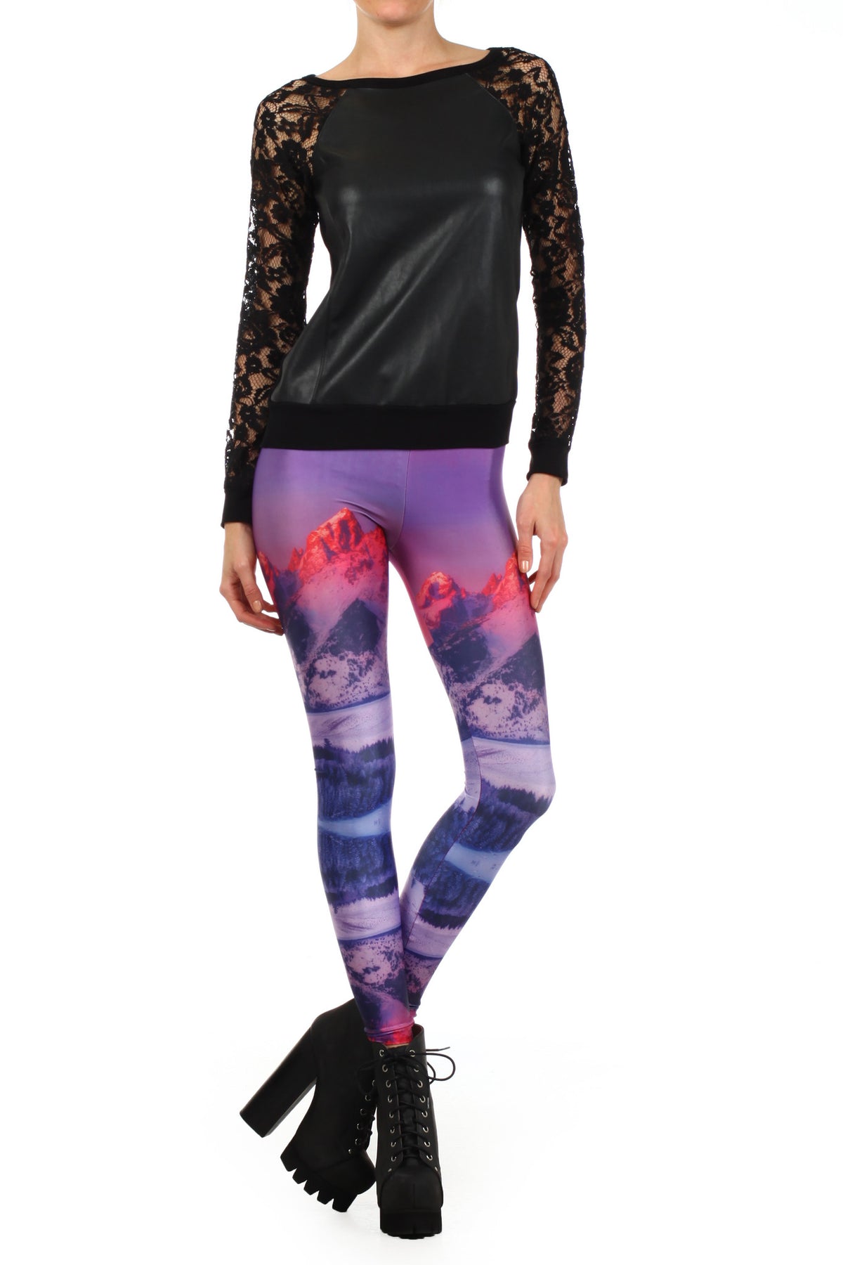 Purple Mountain Leggings - POPRAGEOUS
 - 1
