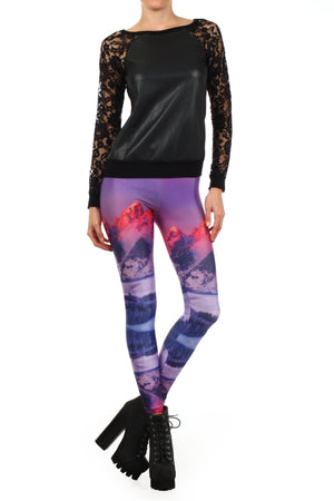 Purple Mountain Leggings - POPRAGEOUS
 - 1