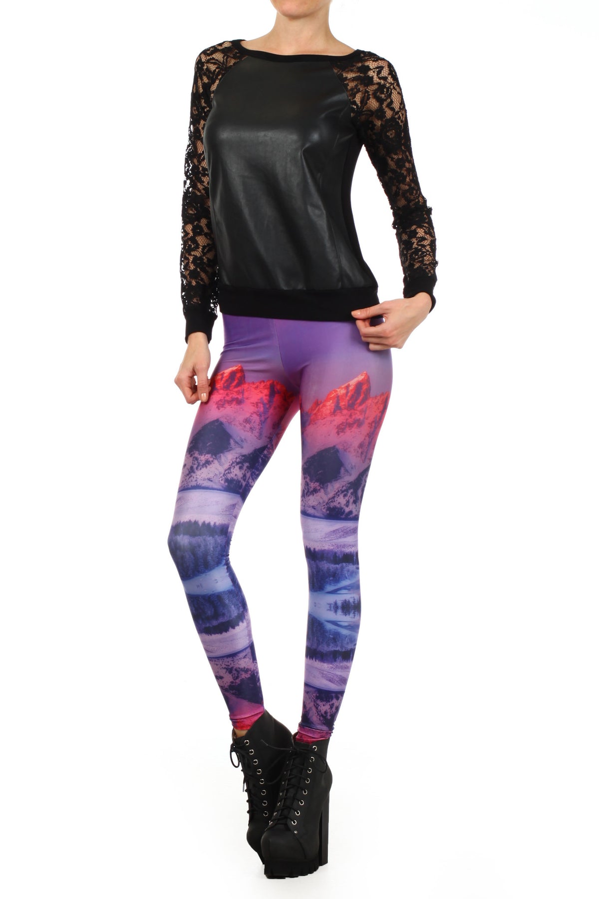 Purple Mountain Leggings - POPRAGEOUS
 - 2