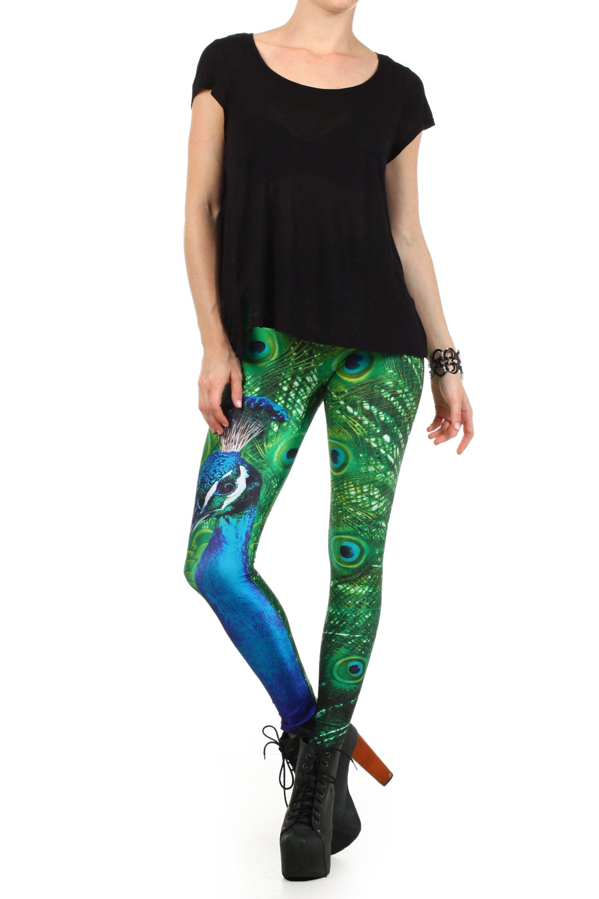 Peacock Leggings - POPRAGEOUS
 - 1