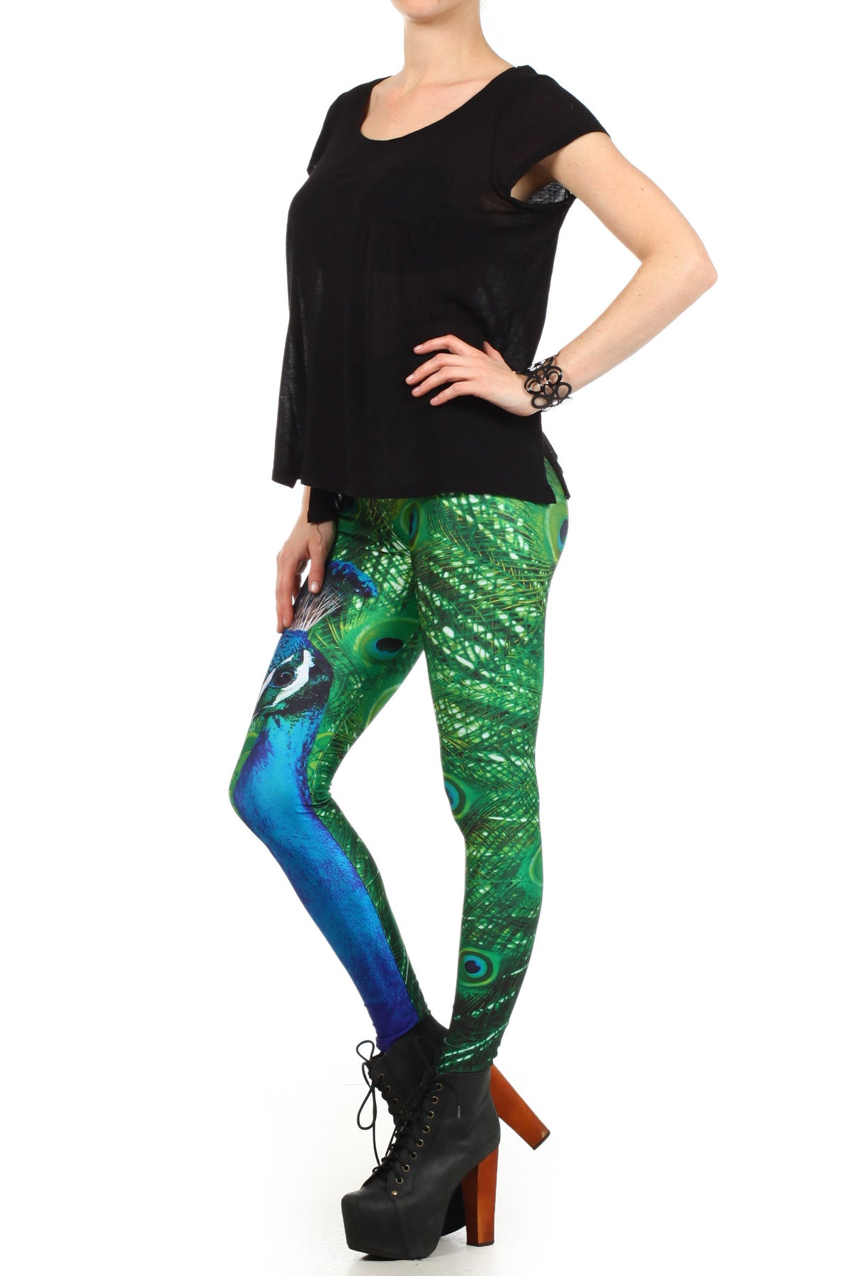 Peacock Leggings - POPRAGEOUS
 - 2