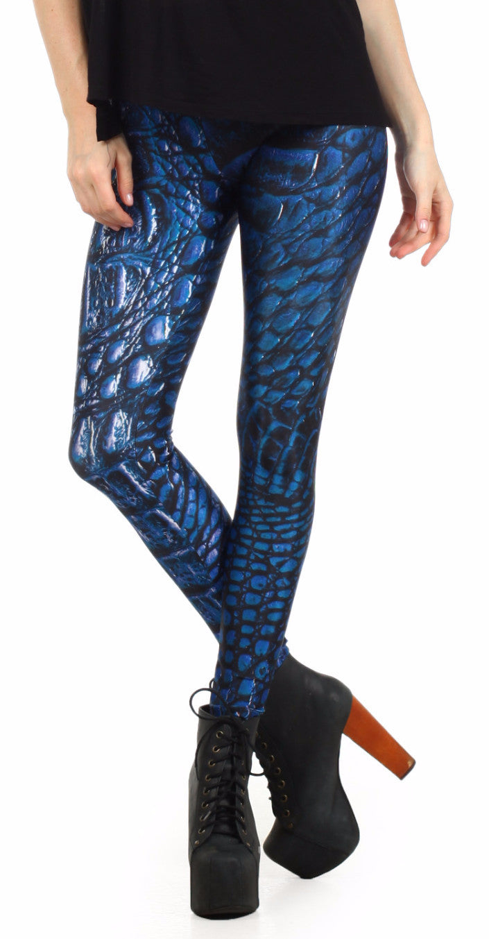 Blue Dragon Skin Leggings - POPRAGEOUS
 - 1