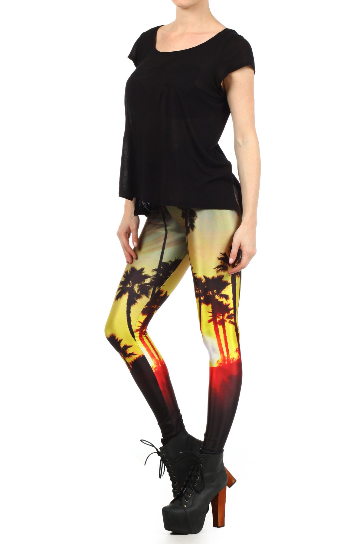 Palm Tree Sunset Leggings - POPRAGEOUS
 - 2