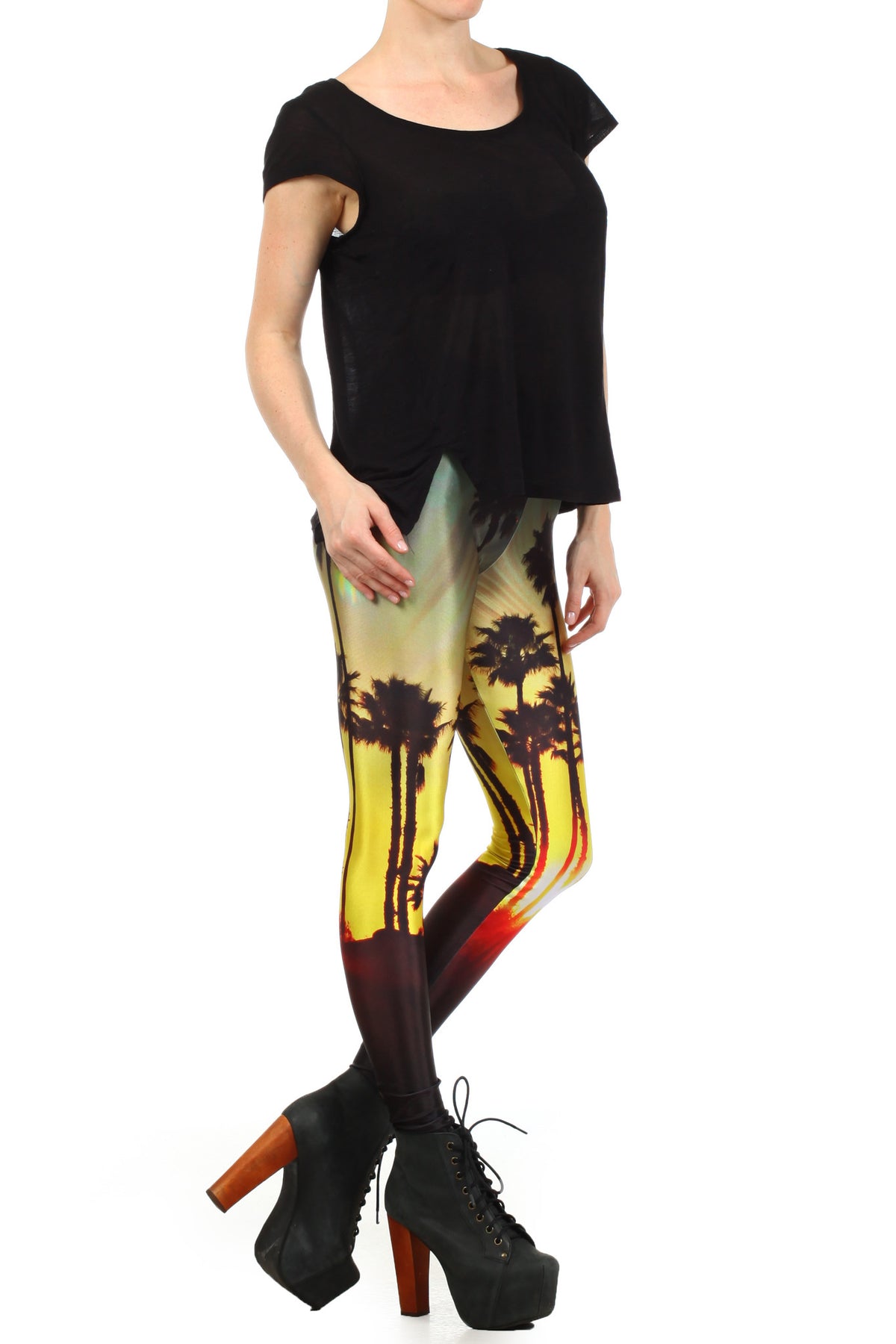 Palm Tree Sunset Leggings - POPRAGEOUS
 - 3
