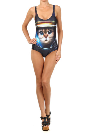 Space Cat One-Piece Swim - POPRAGEOUS
 - 1