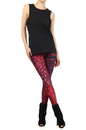 Red Dragon Skin Leggings - POPRAGEOUS
 - 1