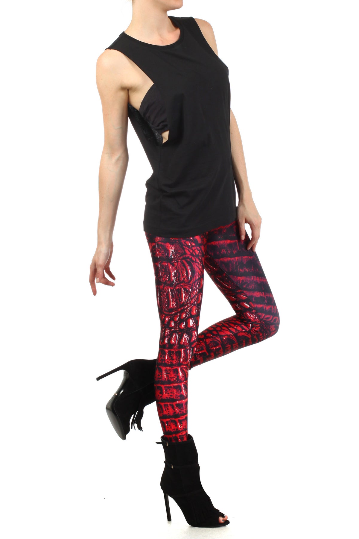Red Dragon Skin Leggings - POPRAGEOUS
 - 3
