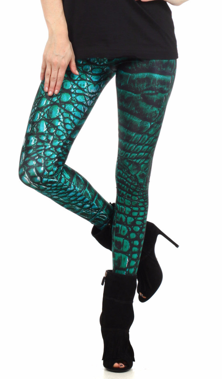 Green Dragon Skin Leggings - POPRAGEOUS
 - 1