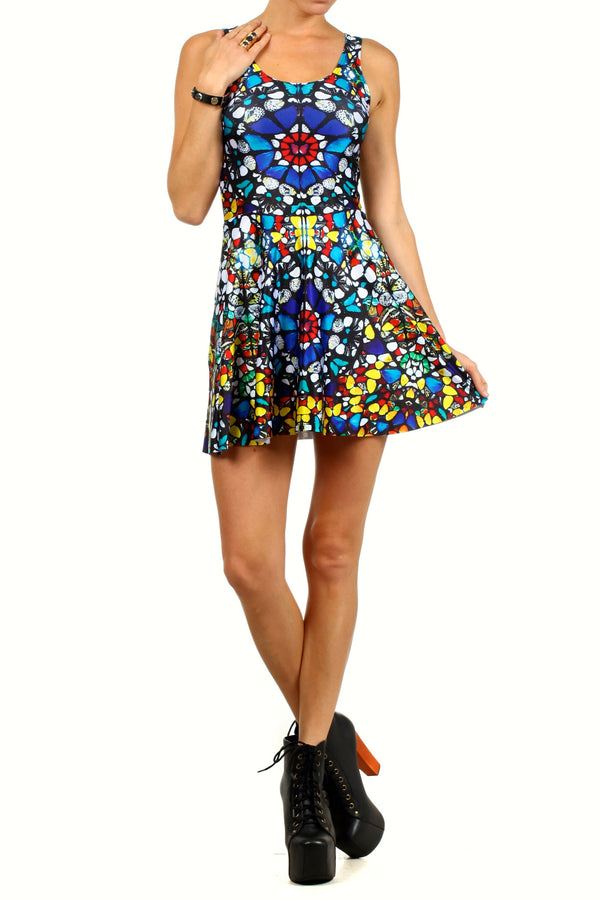 Glass Butterfly Skater Dress - POPRAGEOUS
 - 1