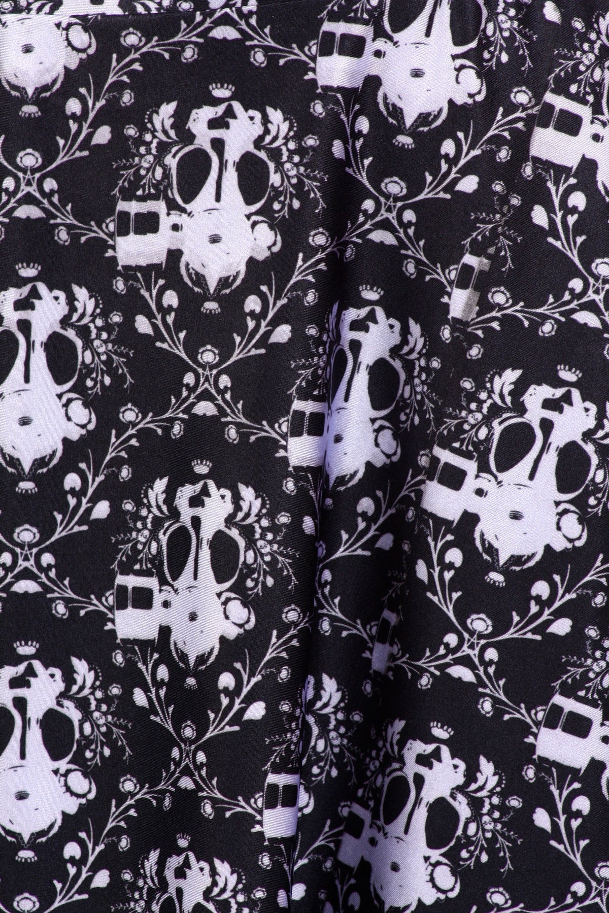 Gasmask Damask Skater Skirt - Black - POPRAGEOUS
 - 5