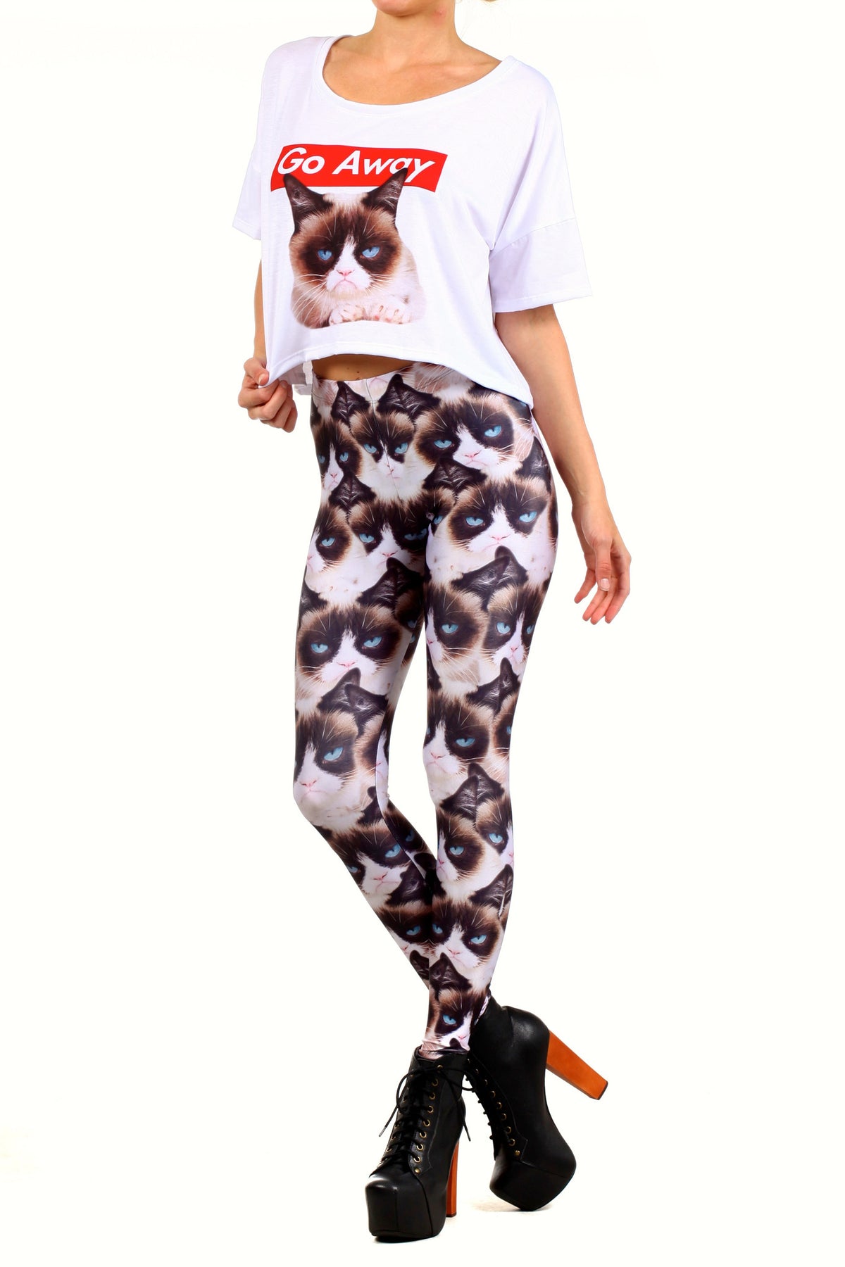 Grumpy Cat Leggings - POPRAGEOUS
 - 2