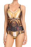 Gold Robot One Piece Swim - POPRAGEOUS
 - 1