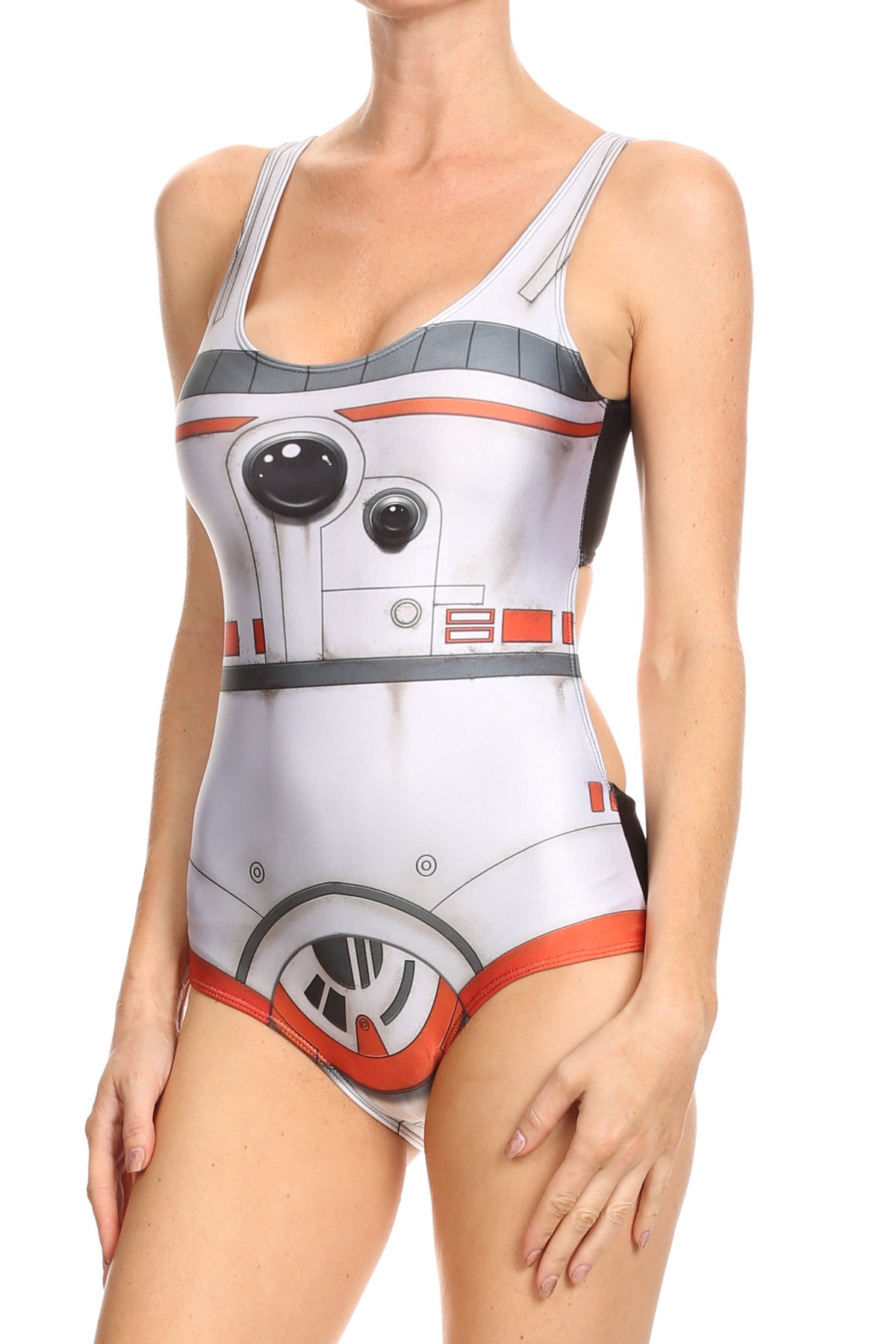 Orange Robot One Piece Swim - POPRAGEOUS
 - 2