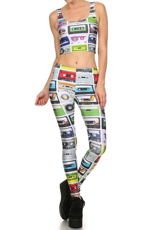 Cassette Tape Leggings - POPRAGEOUS
 - 1