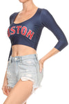 Boston Baseball Crop Top - POPRAGEOUS
 - 3