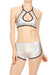 Metallic Keyhole Swim Halter