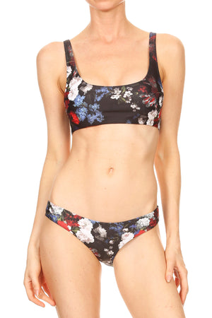 American Floral Swim Top