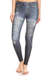 Fake Distressed Jeans - Blue