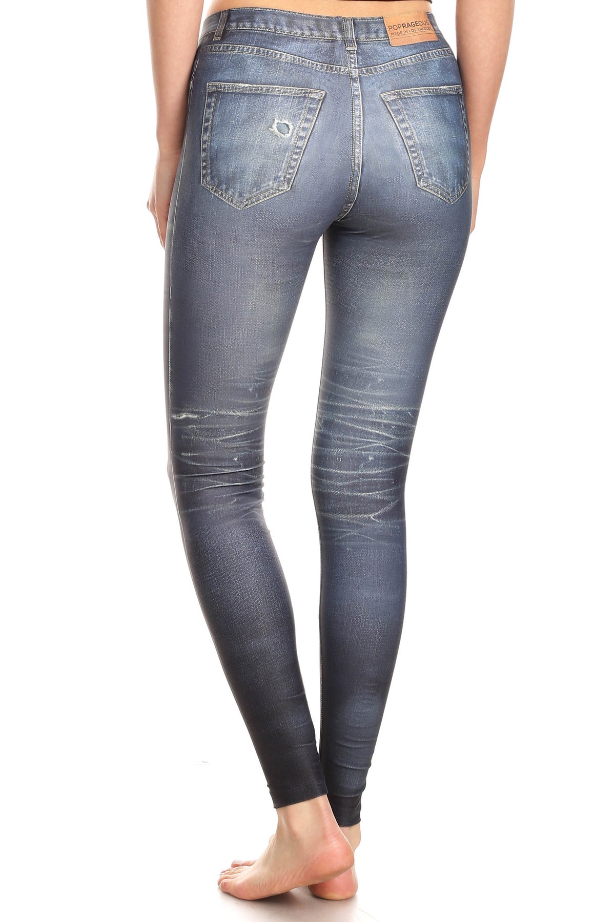 Fake Distressed Jeans - Blue