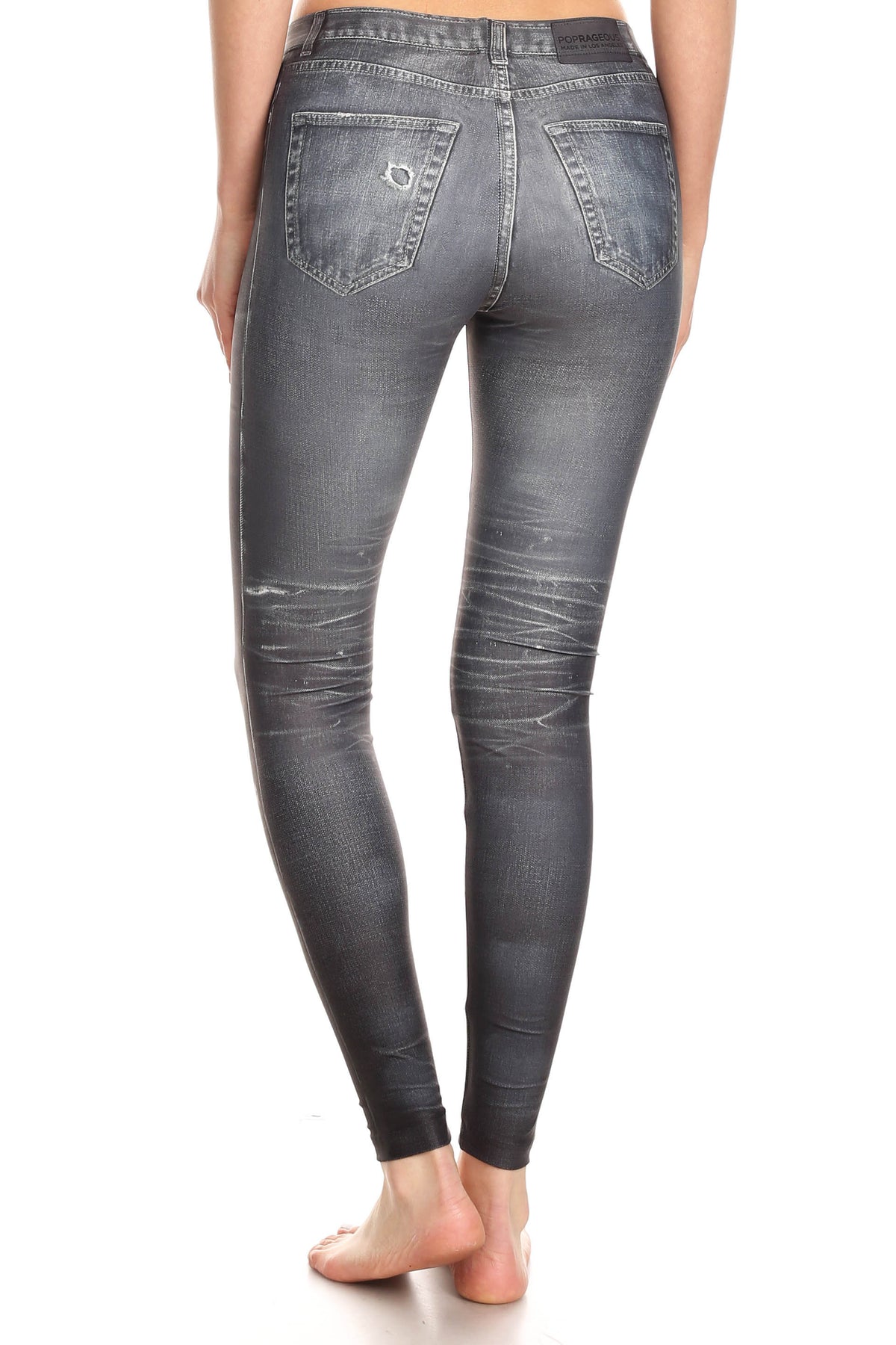 Fake Distressed Jeans - Grey