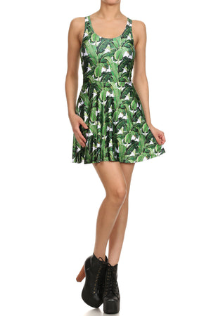 Banana Leaf Skater Dress - POPRAGEOUS
 - 1