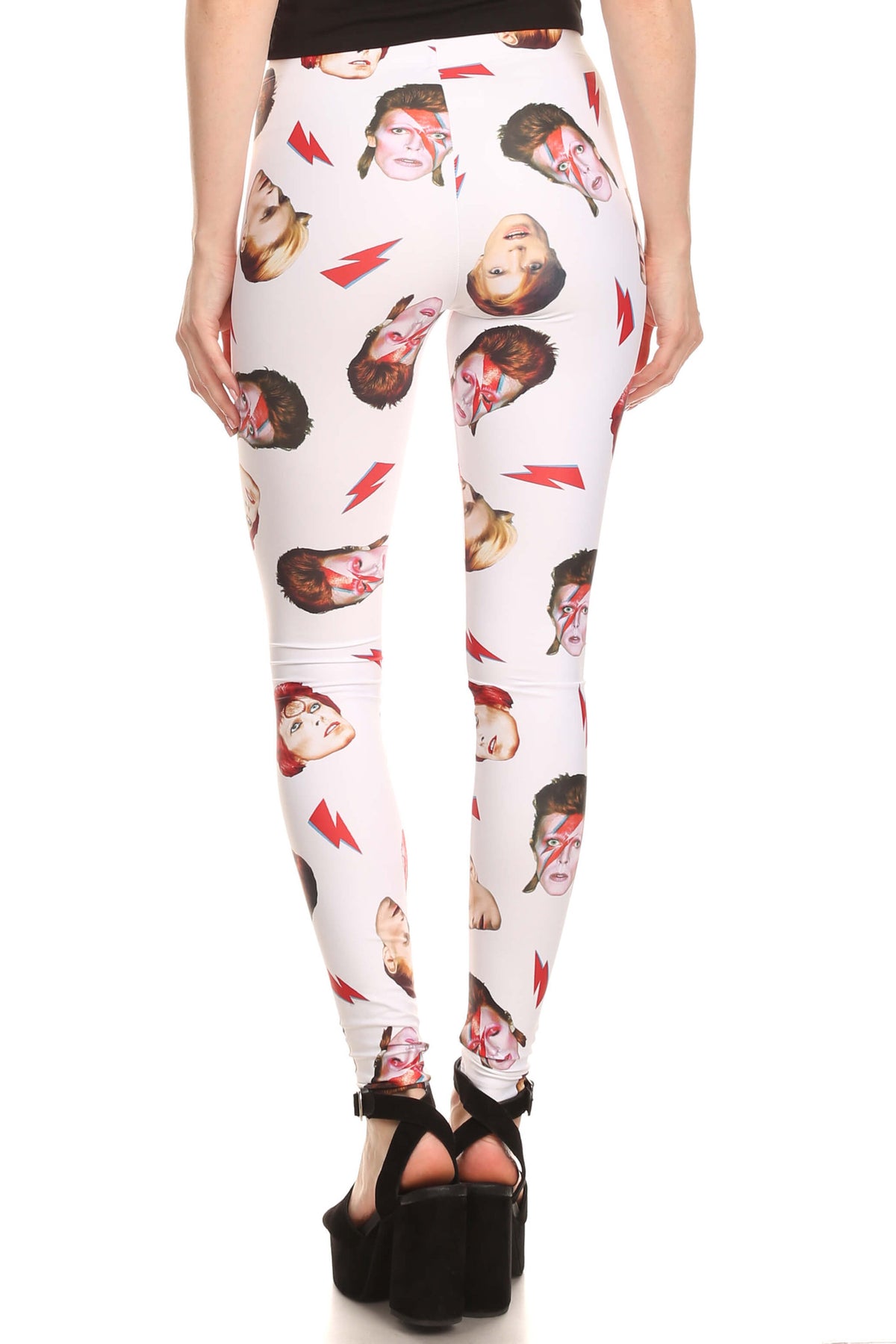 Bowie Faces Leggings- White - POPRAGEOUS
 - 3