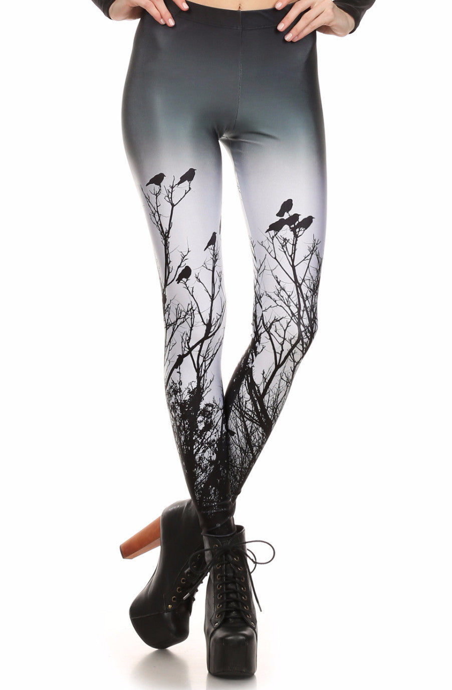 Creepy Crows Leggings - POPRAGEOUS
 - 1