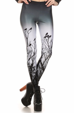 Creepy Crows Leggings - POPRAGEOUS
 - 1