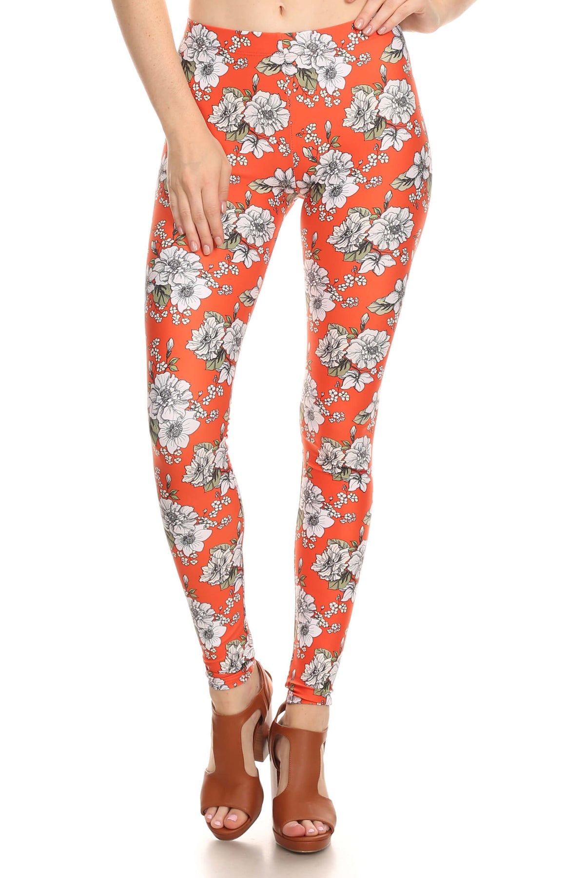 Orange Wallflower Leggings - POPRAGEOUS
 - 1