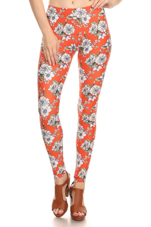 Orange Wallflower Leggings - POPRAGEOUS
 - 1
