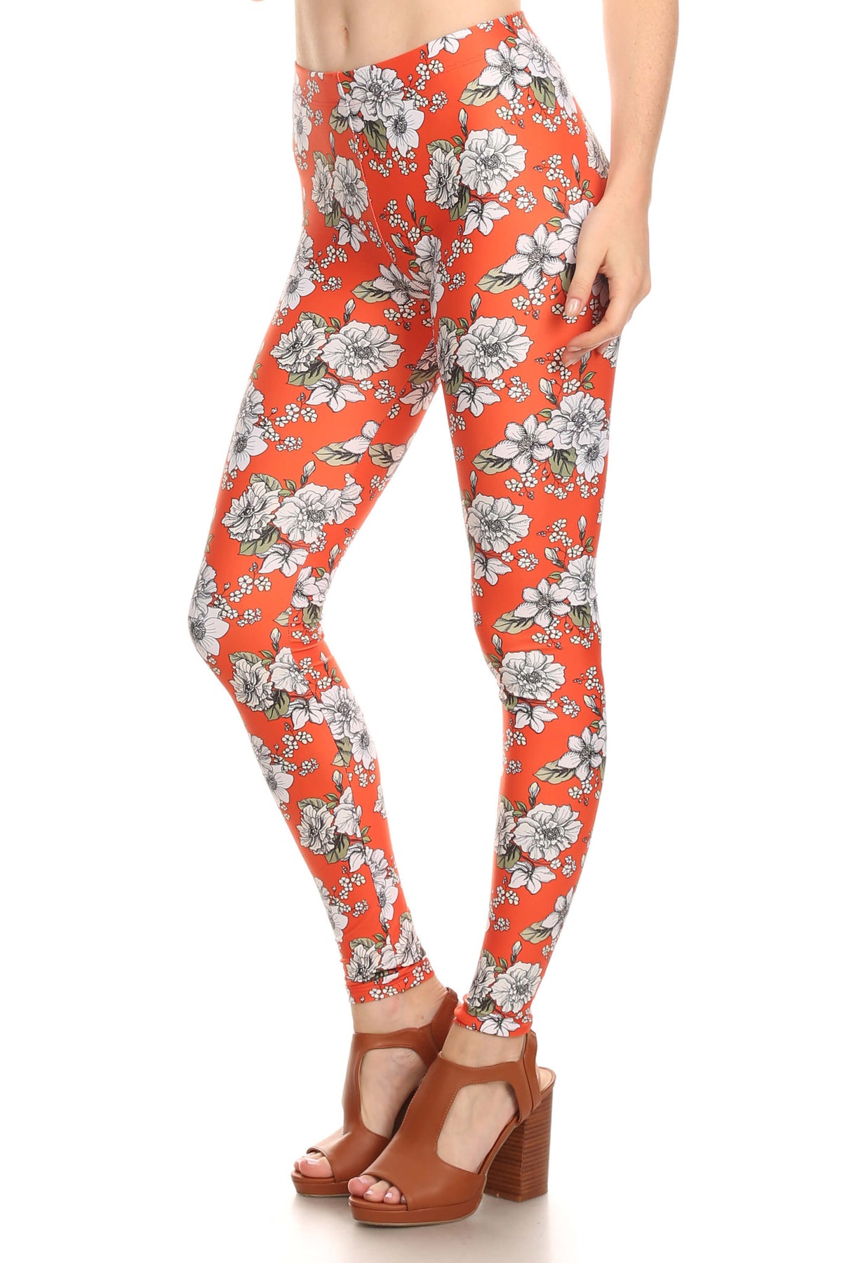 Orange Wallflower Leggings - POPRAGEOUS
 - 2