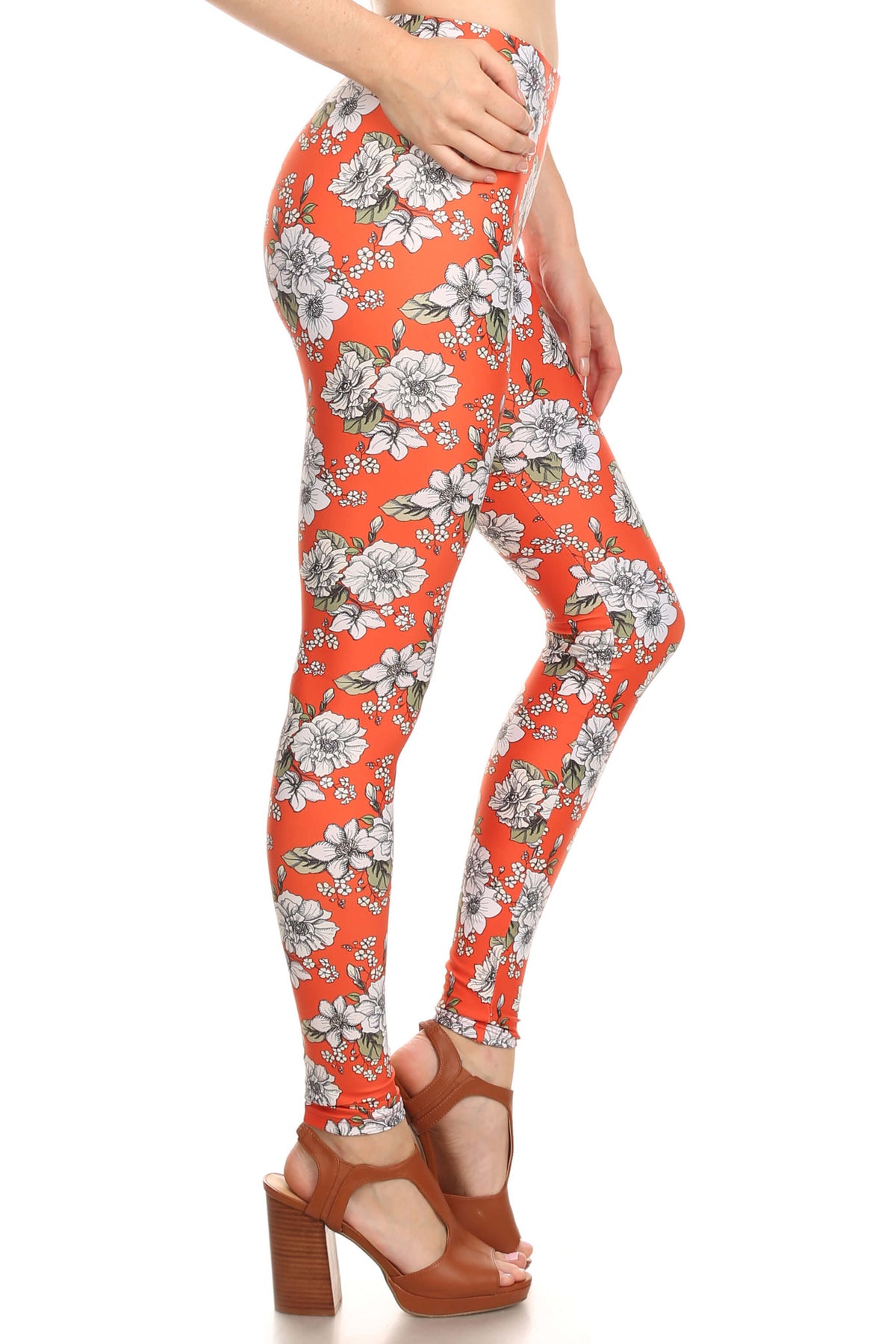 Orange Wallflower Leggings - POPRAGEOUS
 - 3