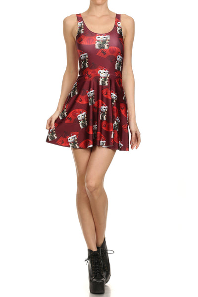Lucky Cat Skater Dress