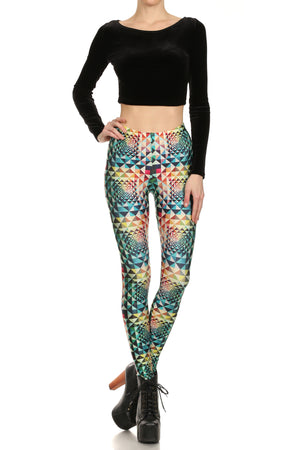 Geometric Rainbow Leggings - POPRAGEOUS
 - 1