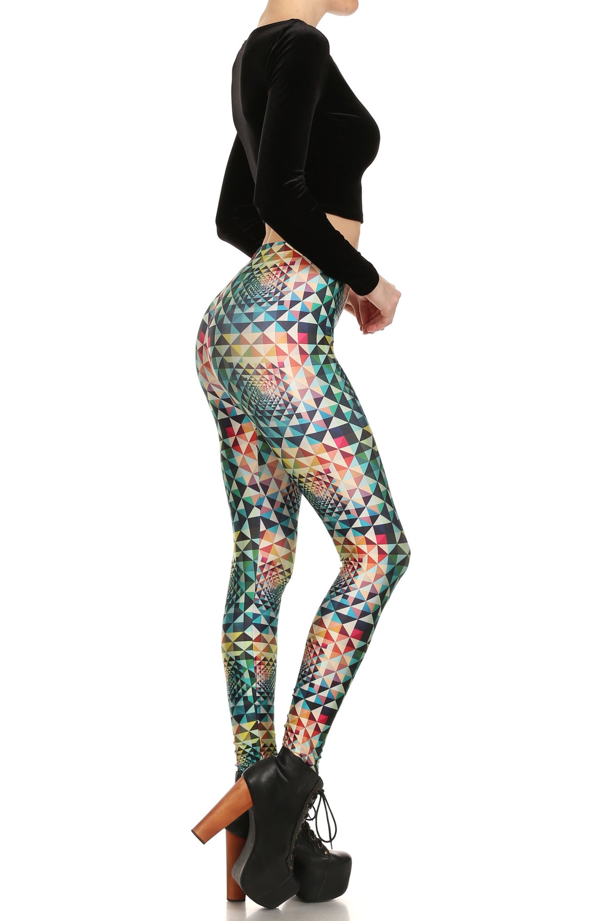 Geometric Rainbow Leggings - POPRAGEOUS
 - 3