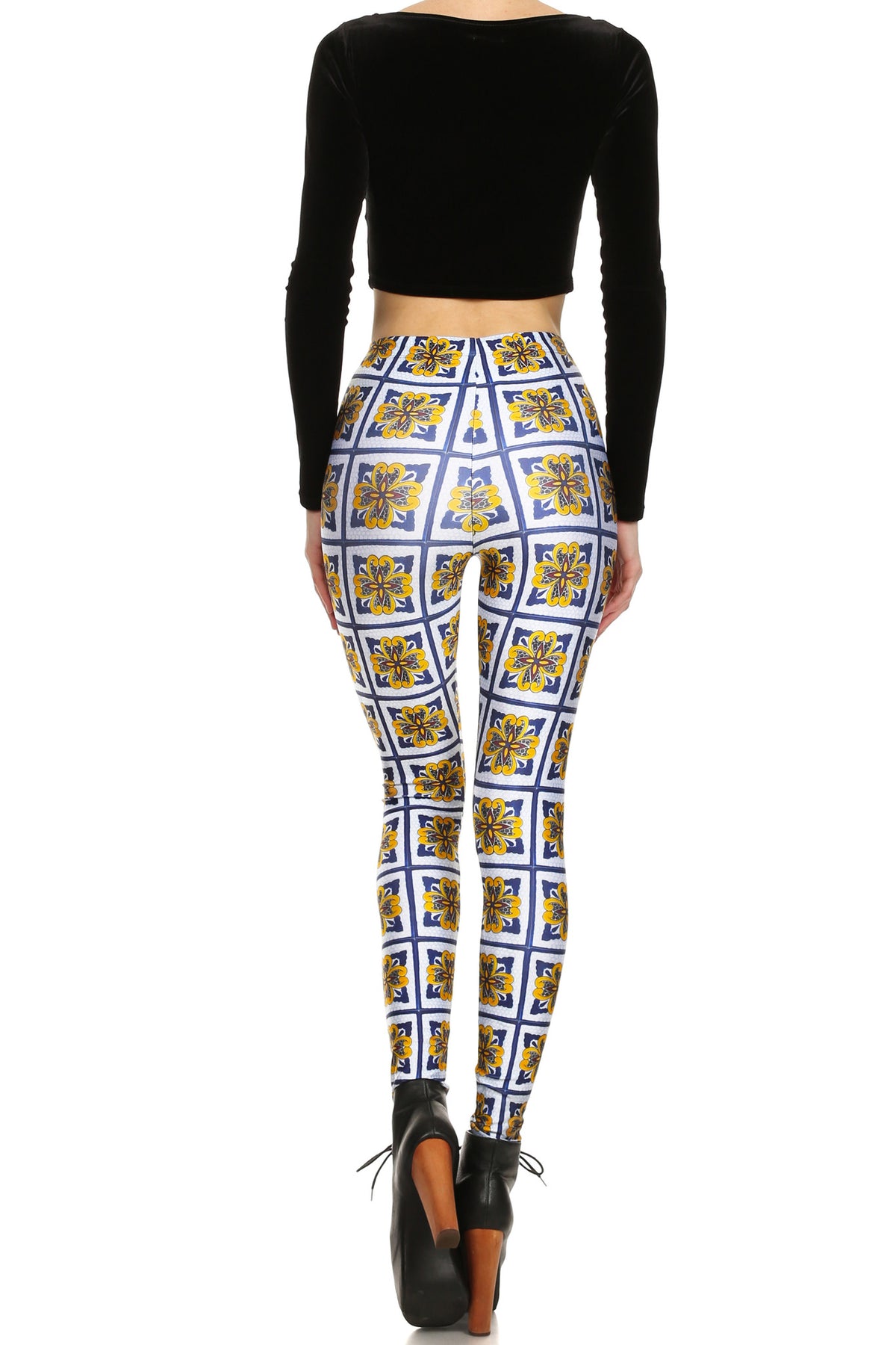 Spanish Floral Tile Leggings - POPRAGEOUS
 - 4