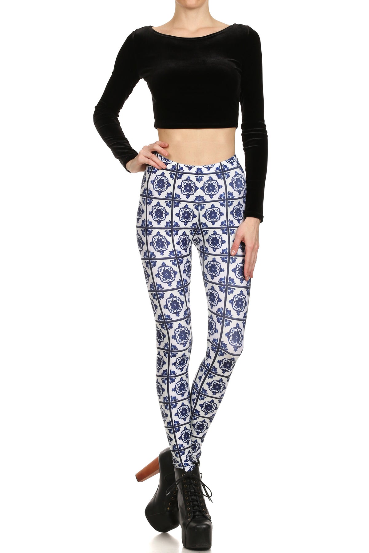 Spanish Tile Leggings - POPRAGEOUS
 - 1