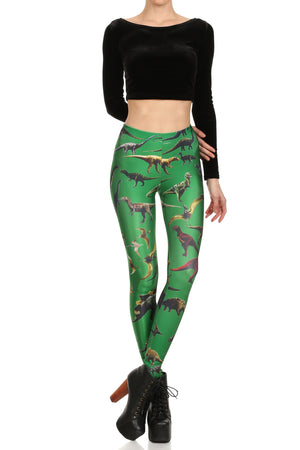 Dinosaur Leggings - Green - POPRAGEOUS
 - 1