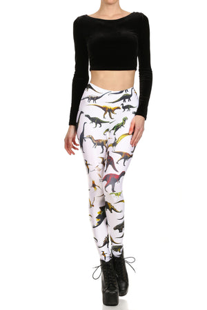 Dinosaur Leggings - White - POPRAGEOUS
 - 1