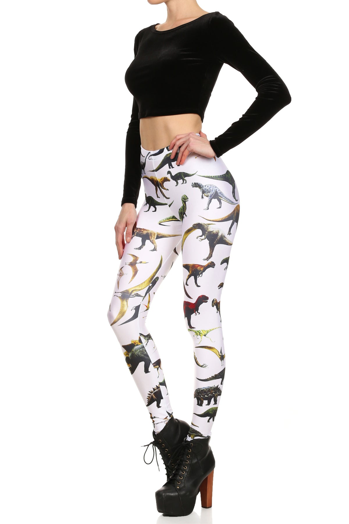 Dinosaur Leggings - White - POPRAGEOUS
 - 2