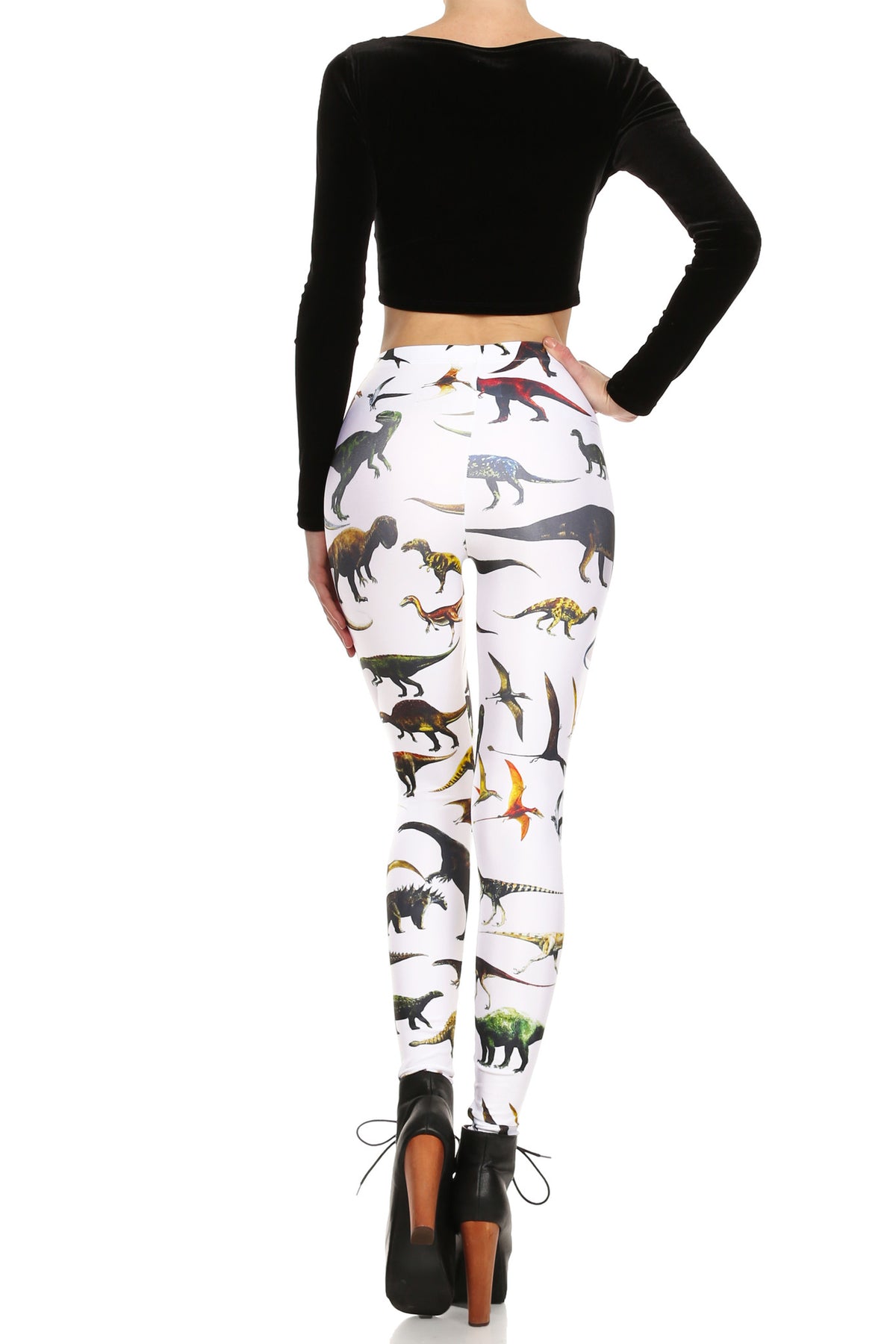Dinosaur Leggings - White - POPRAGEOUS
 - 4