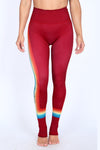 Muted Rainbow Maroon NFS Legging